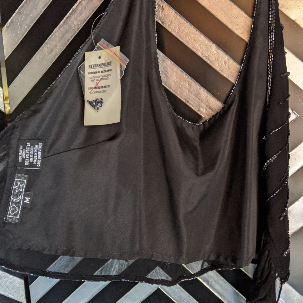 NWT Beaded Halter Wrap Top - Picture 8 of 16